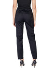 Street One Minimalist Black Ankle Cut Slim Fit Pants Cotton-Rich