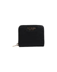 Guess Logo Black Saffiano Vegan Leather Zip Clutch Purse