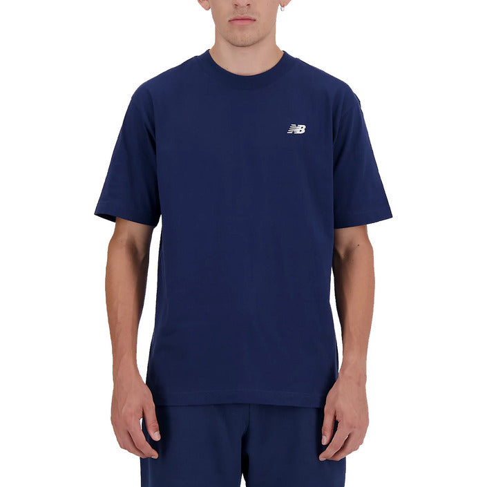 New Balance Logo 100% Cotton Athleisure T-Shirt - blue 