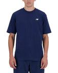 New Balance Logo 100% Cotton Athleisure T-Shirt - blue 