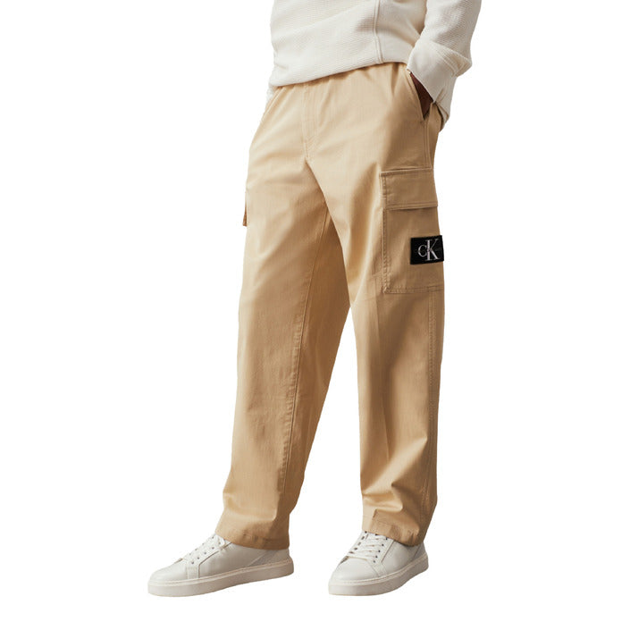 Calvin Klein Logo Cargo Pants Wide Leg Fit - Cotton