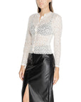 Morgan De Toi White Lace Sheer Shirt