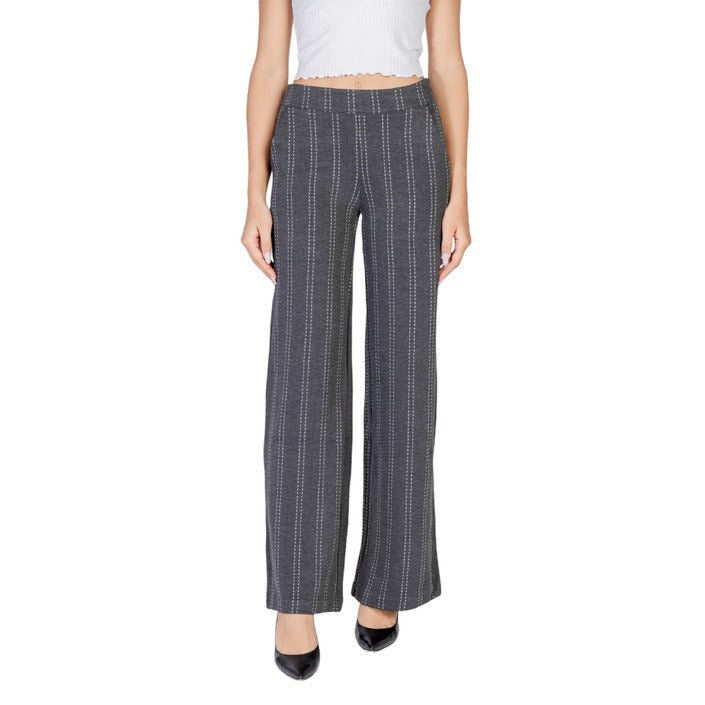 Ichi Stripe Grey Wide Leg Suit Pants