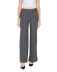 Ichi Stripe Grey Wide Leg Suit Pants