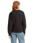 Levi`s Logo 100% Cotton Crewneck Sweatshirt - Black