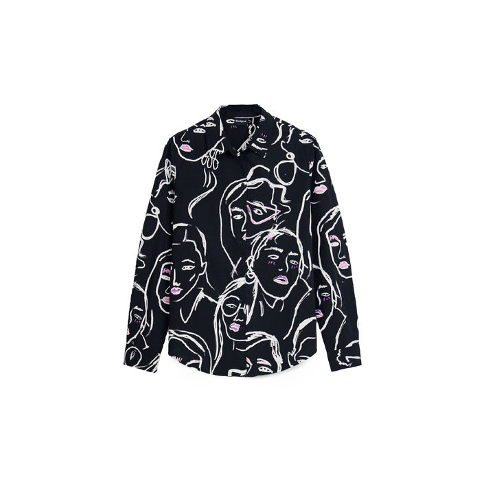 Desigual Abstract Line Art Shirt 100% Cotton