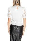 Morgan De Toi White Lace Puff Sleeve Top