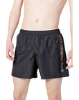 EA7 By Emporio Armani Logo Athleisure Quick Dry Swim Shorts - Black