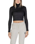 Calvin Klein Jeans Logo Black Turtleneck Cropped Long Sleeve Top