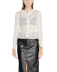 Morgan De Toi White Lace Sheer Shirt