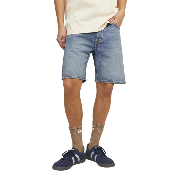 Jack & Jones Logo Light Wash Denim Shorts