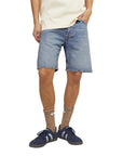 Jack & Jones Logo Light Wash Denim Shorts