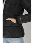 Calvin Klein Jeans Logo Faux Fur Lined Hood Puffer Jacket - Black