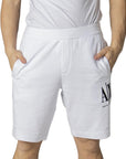 Armani Exchange Logo 100% Cotton White Shorts