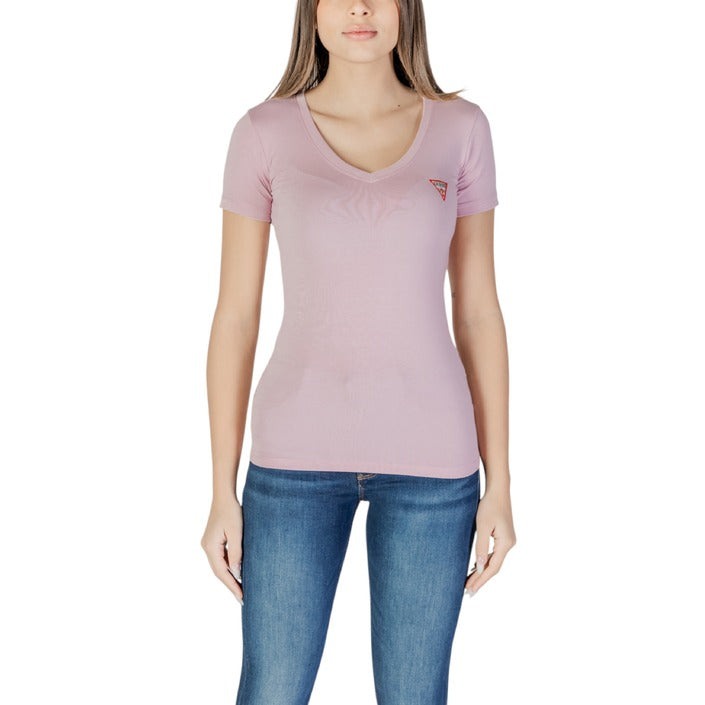 Guess Classic Logo Cotton-Rich V-Neck T-Shirt - Multiple Colors