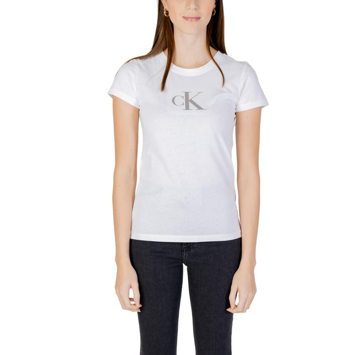 Calvin Klein Jeans Logo Pure Cotton T-Shirt - white