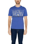 EA7 By Emporio Armani Logo Pure Cotton Athleisure T-Shirt - Medium Blue