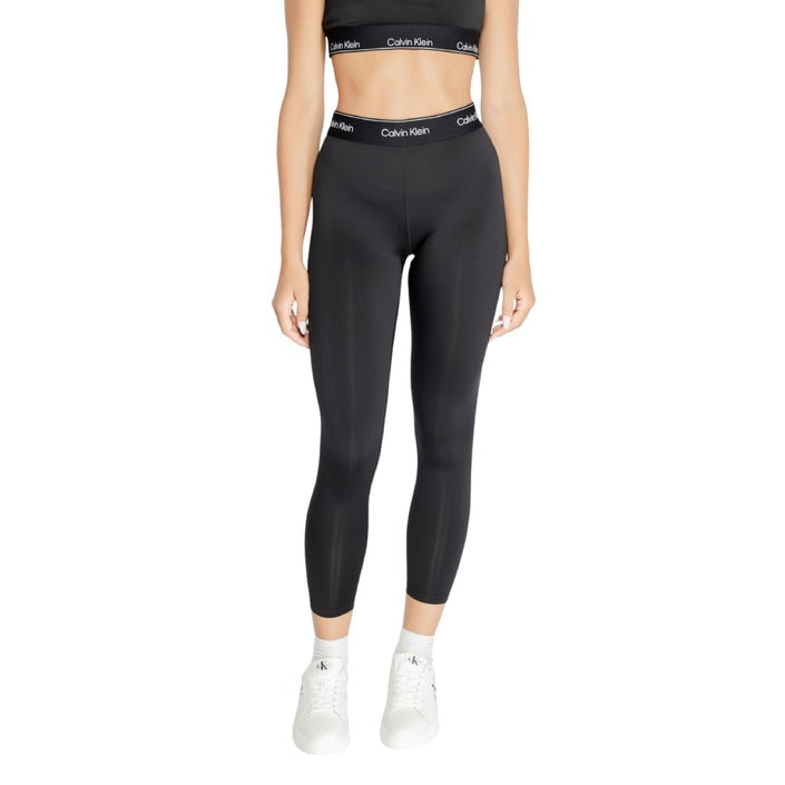 Calvin Klein Sport Logo Athleisure Crop Black Leggings