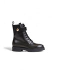 Furla Minimalist Leather Tactical Lace-Up Ankle Boots - Black