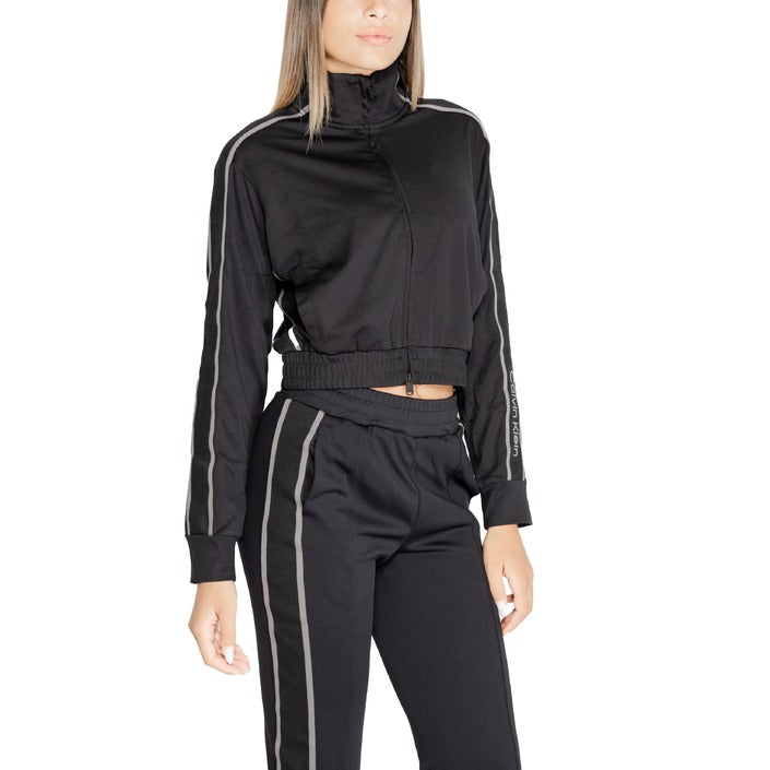 Calvin Klein Sport Logo Athleisure Cropped High Collar Zip Jacket