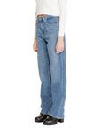 Calvin Klein Jeans Logo Tapered Baggy Jeans Light Wash