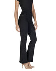 Only Minimalist High Waist Flared Fit Cotton-Blend Black Pants