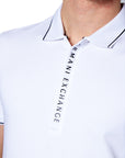 Armani Exchange Logo Pure Cotton Polo Shirt White