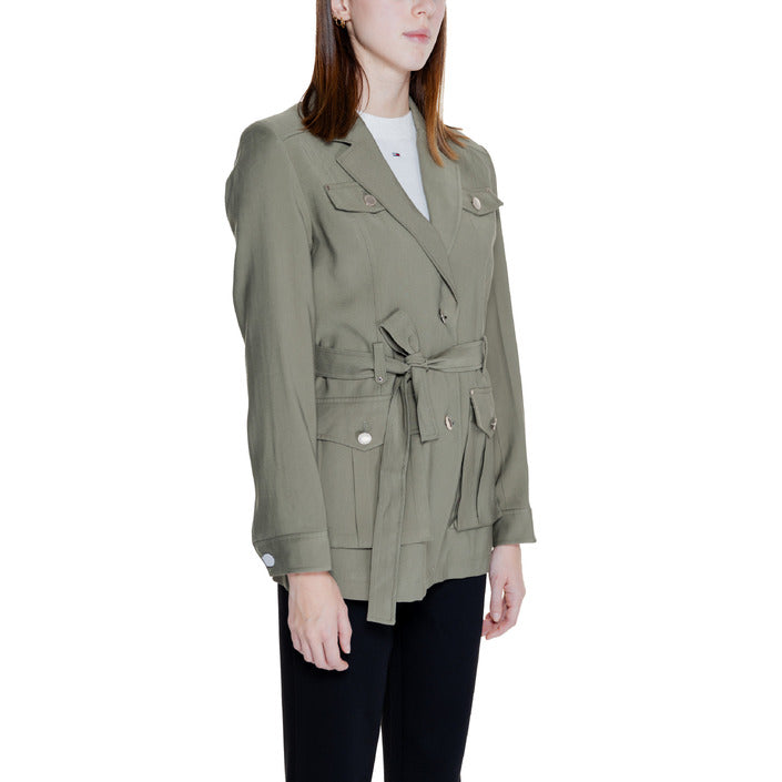 Morgan De Toi  Khaki Green Waist-Tie Blazer