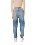 Calvin Klein Jeans Logo Ripped & Distressed Tapered Light Wash Jeans