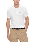 Tommy Hilfiger Jeans Logo Pure Cotton Polo Shirt - White