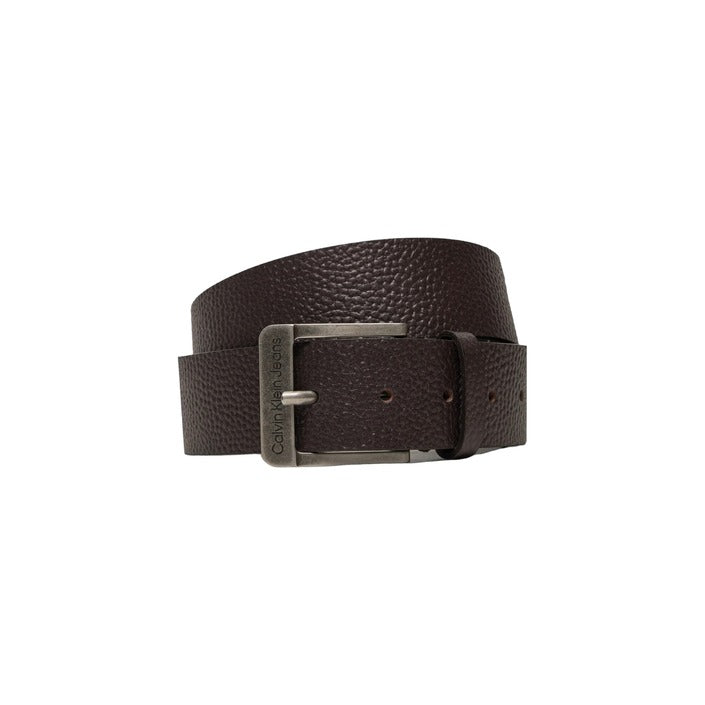 Calvin Klein Minimalist Genuine Leather Square Buckle Brown Belt