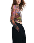 Desigual Abstract Art Knit Top