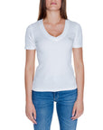 Calvin Klein Jeans Logo Cotton-Rich V-Neck Top - 2 Shades