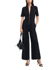 Desigual Collar Midline Zip All Black Jumpsuit