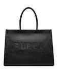 Furla Logo Structured Top Handle Leather Bag