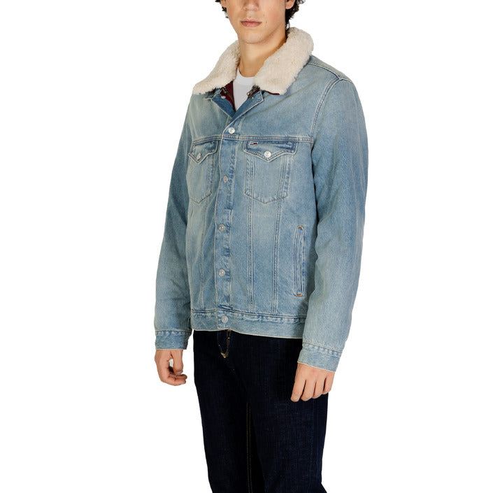 Tommy Hilfiger Minimalist Faux Fur Lined Cotton Denim Jacket