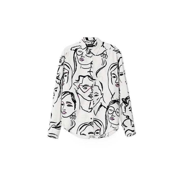 Desigual Abstract Line Art Shirt 100% Cotton