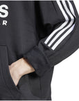 Adidas 3 Stripe & Logo Original Athleisure Hooded Pullover Cotton-Blend