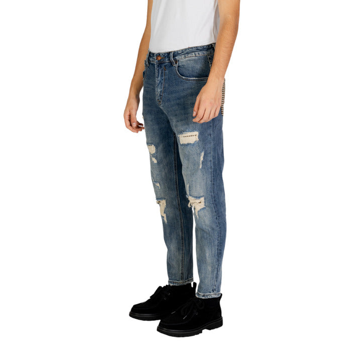 Gianni Lupo Distressed & Ripped Straight Leg Fit Jeans