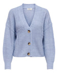 Only 3-Button V-Neck Knit Cardigan - light blue