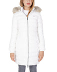 Tommy Hilfiger Jeans Hooded Puffer Longline Jacket - white