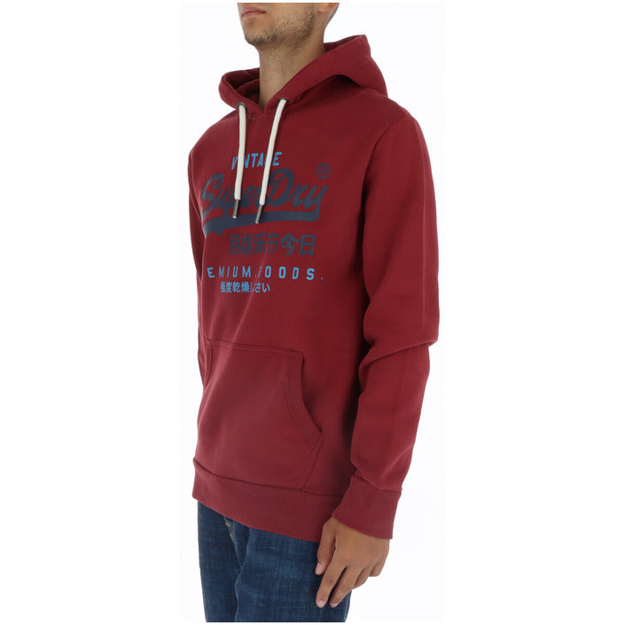 Superdry Logo Cotton-Blend Hooded Pullover - Bordeaux red