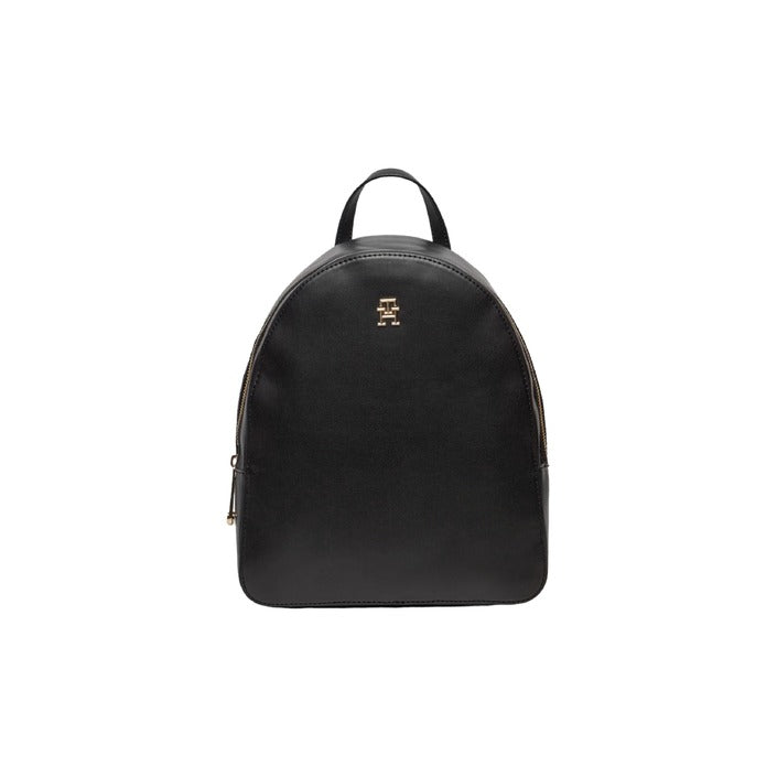 Tommy Hilfiger Logo Black Vegan Leather Backpack