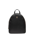 Tommy Hilfiger Logo Black Vegan Leather Backpack