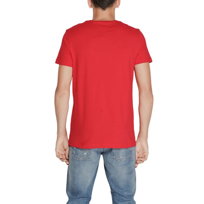 Tommy Hilfiger Logo Cotton-Rich Crewneck T-Shirt - red