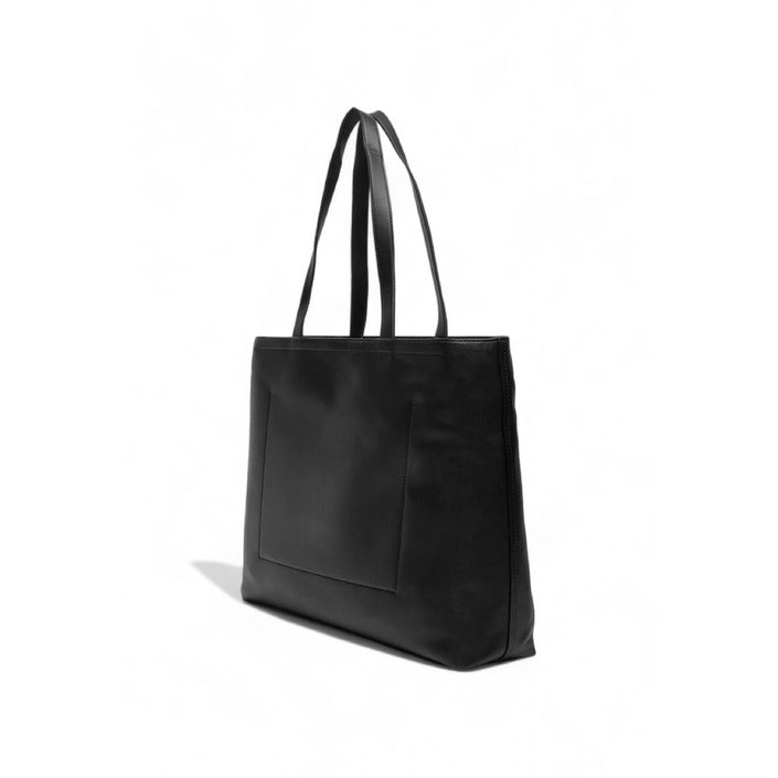 Calvin Klein Logo Black Vegan Leather Shopper Tote Bag