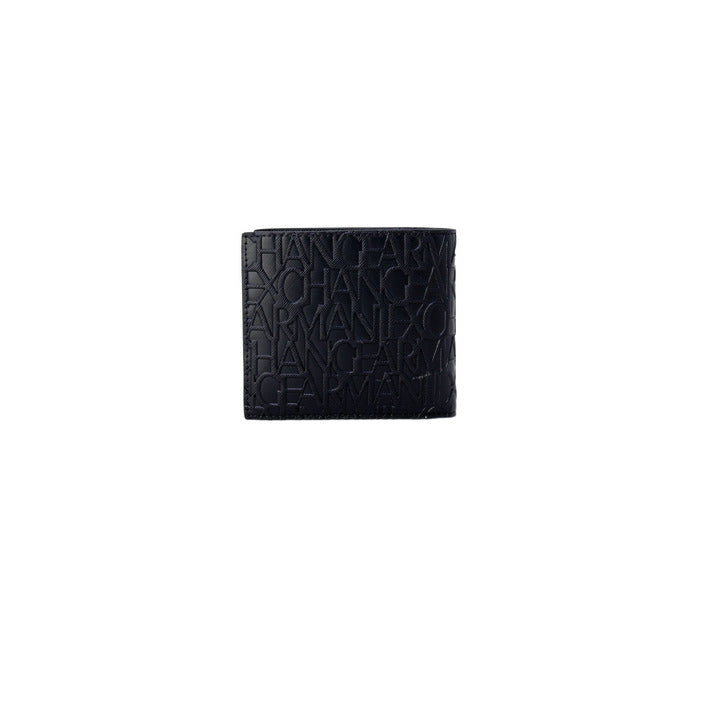 Armani Exchange Logo Monogram Vegan Leather Black Wallet