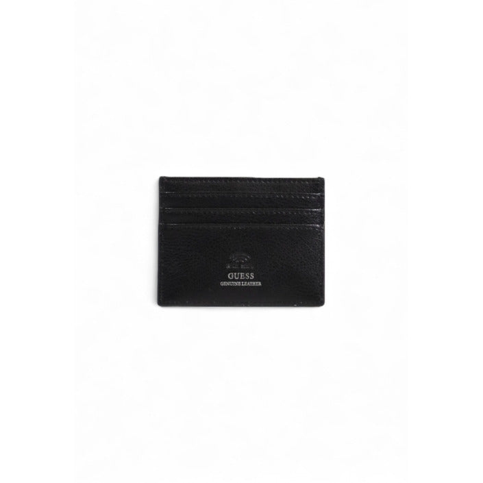 Guess Logo Genuine Leather Black Cardholder Wallet