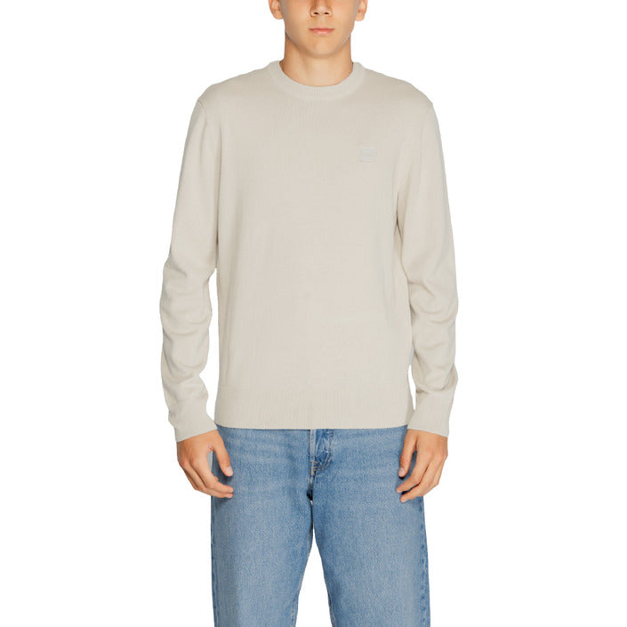 Boss Logo Cotton-Cashmere Crewneck Sweater