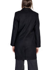 Only All Black Padded Shoulder Longline Coat